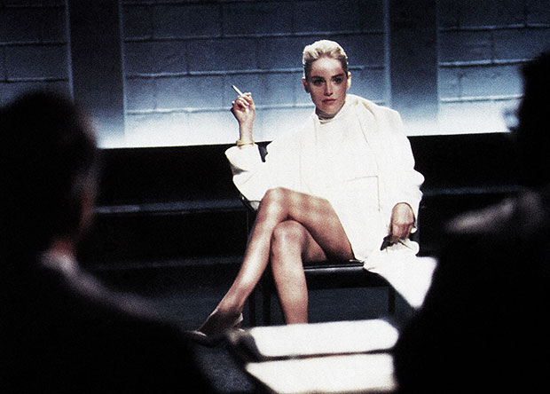 sharon stone up skirt