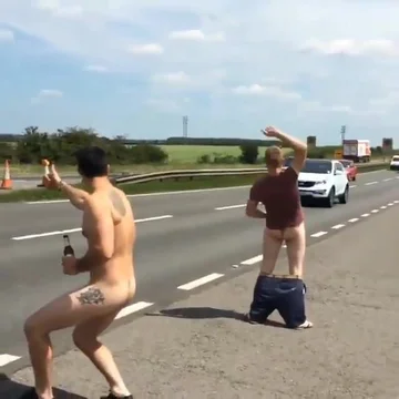 Naked Hitchhiker booty clap