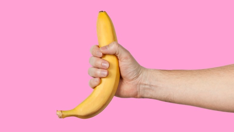 masturbating with banana