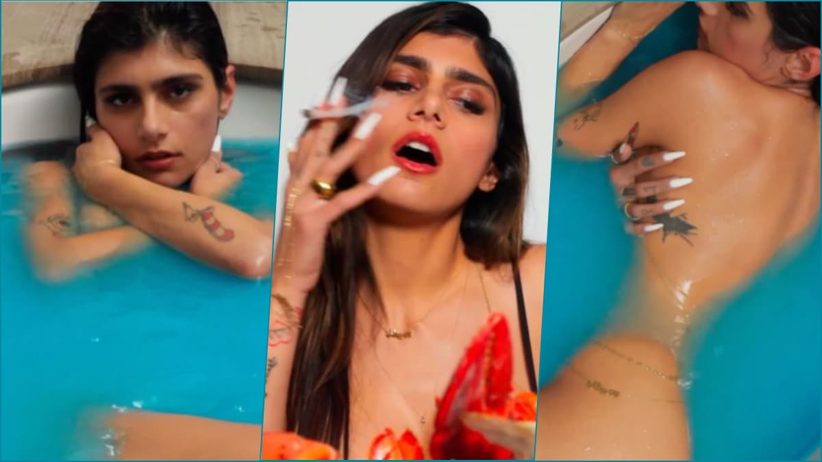 Best of Mia khalifa bath tub