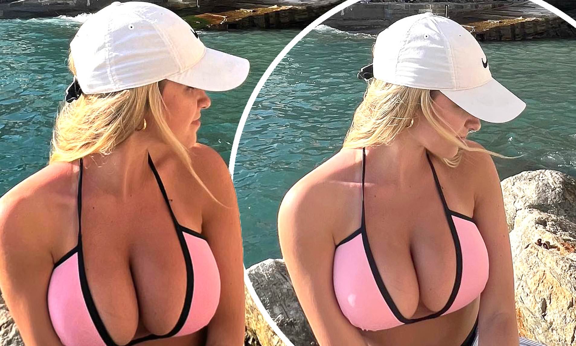 bryce rech share bouncing tits in bikini photos