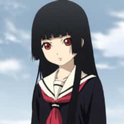 anime girl long black hair