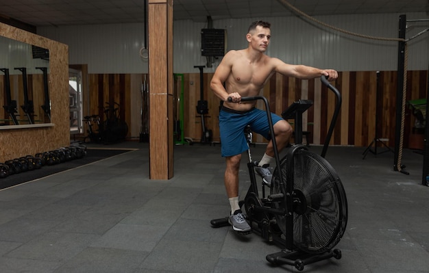 naked on exercise bike