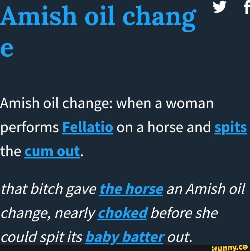 Amish Oil Change Video for texting