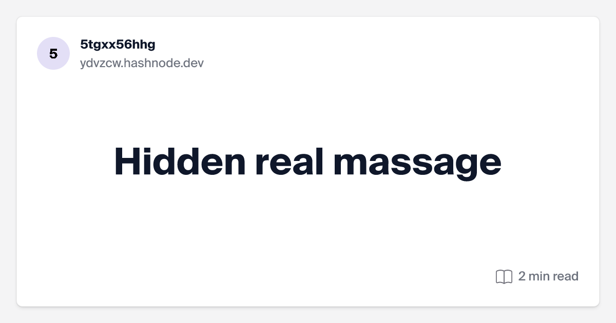 hidden massage real