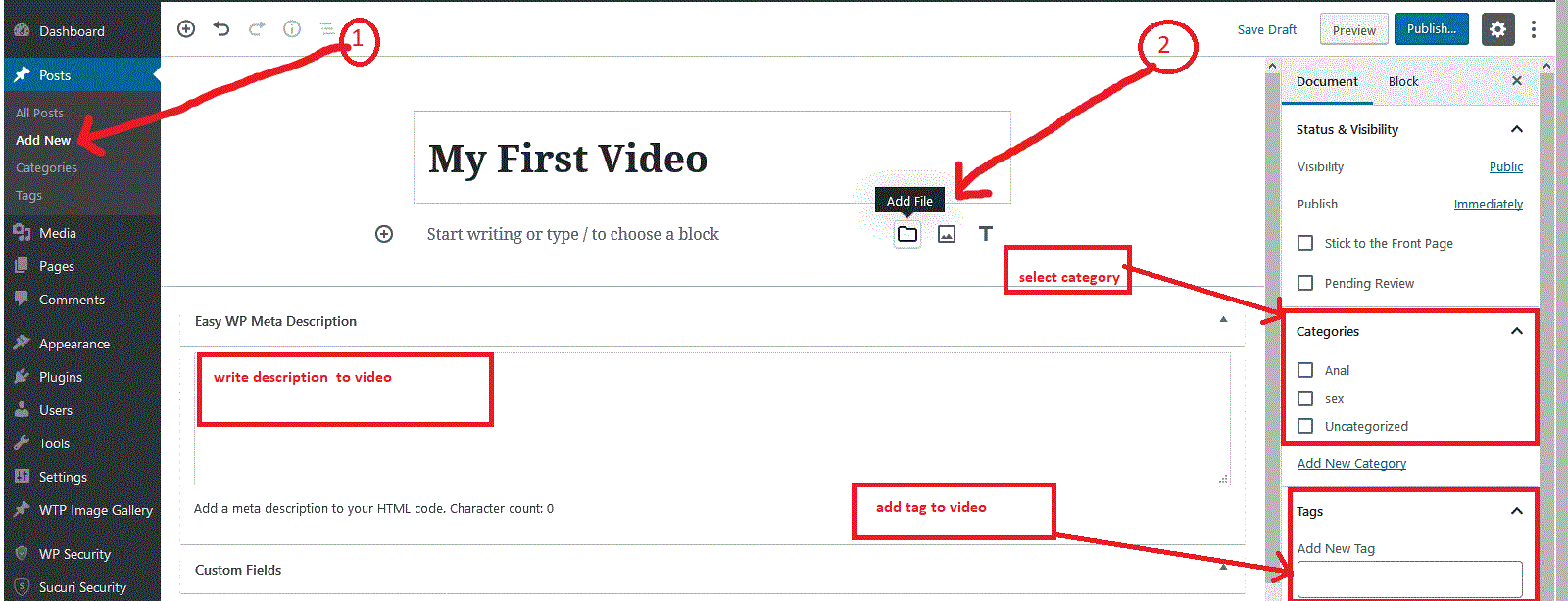 how to upload a porn video