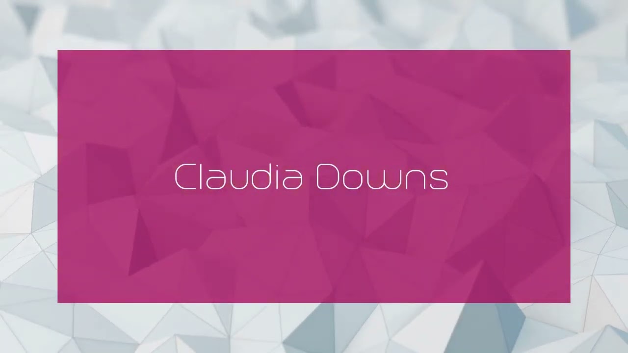 daniel fairless recommends Claudia Downs