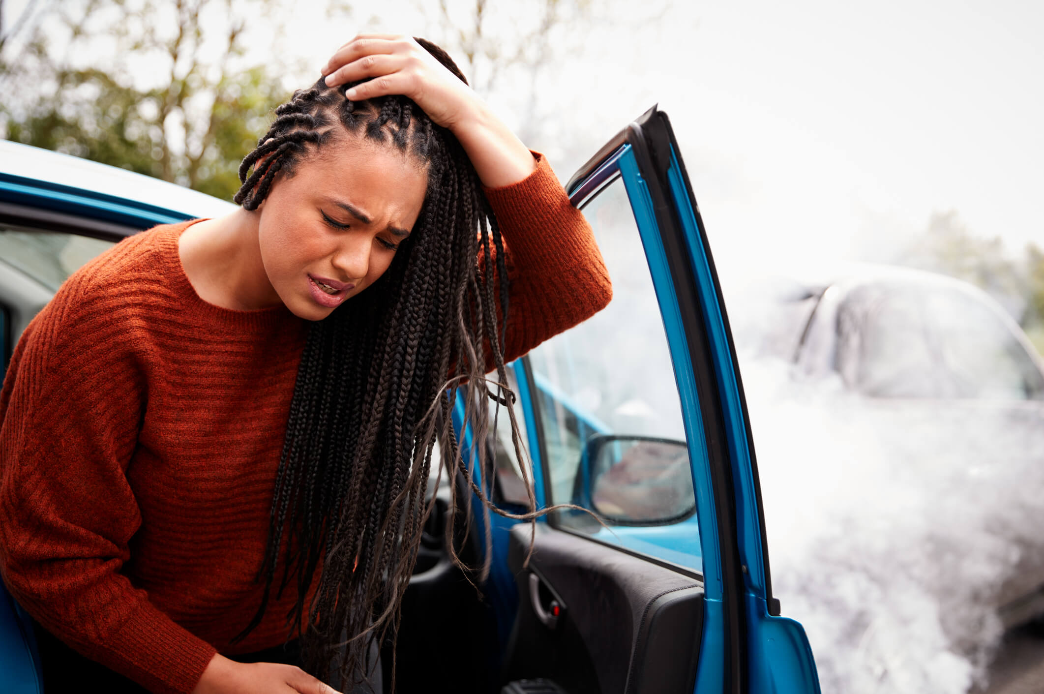 head in the car